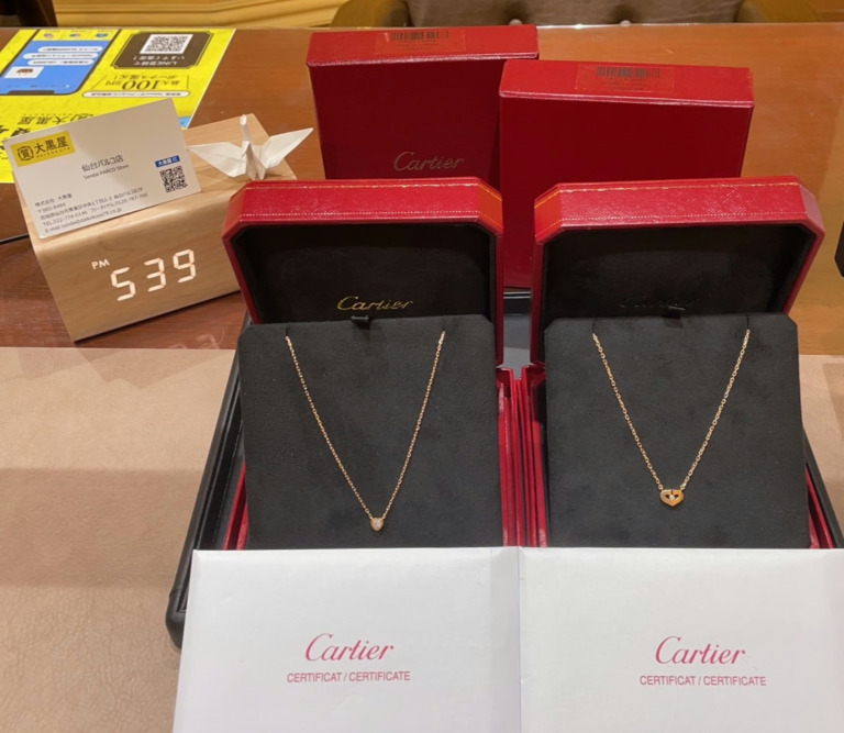カルティエ　Cハート　ディアマンレジェハート　ネックレス　 K18PG　