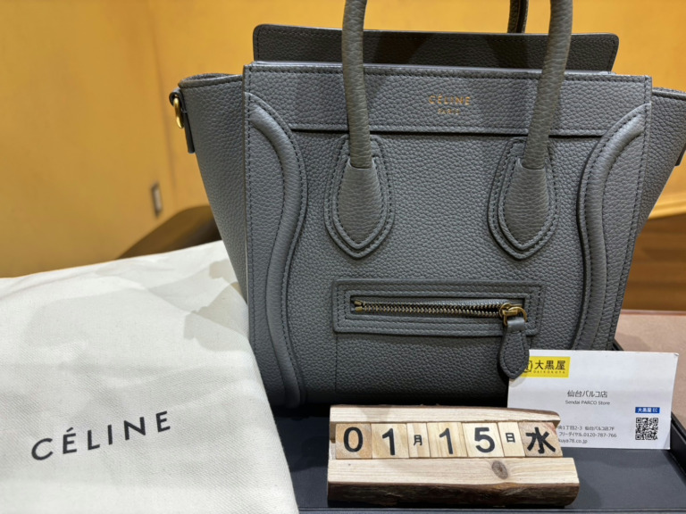 CELINE　ラゲージナノ　バッグ　グレー　大黒屋　仙台パルコ店